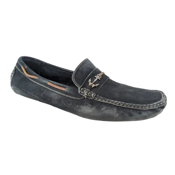 14th & UNION Men 13M Cognac Pebble Leather Driving Loafer Moccasins Preppy Shoe 14th & UNION Men 13M Cognac Pebble Leather Driving Loafer  main image 3